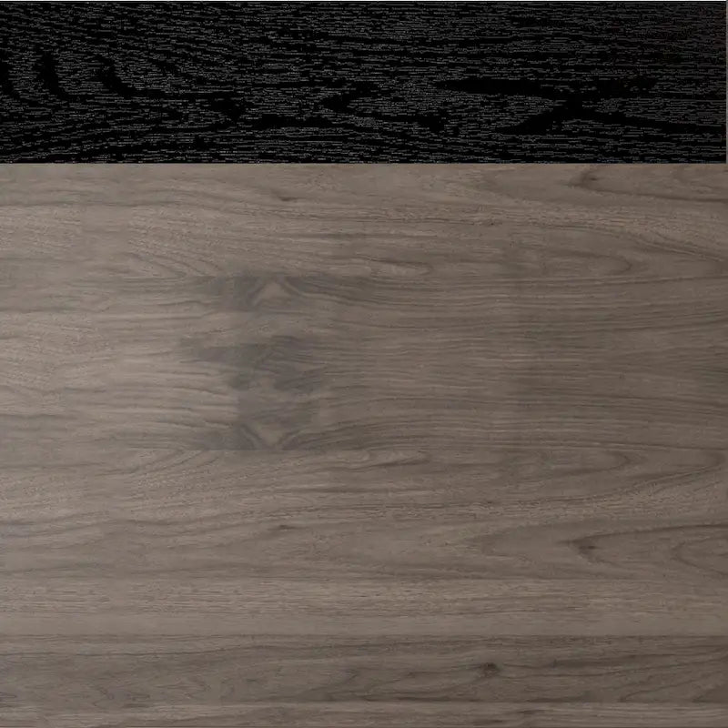 Mid-Century Sliding Slat Door Buffet Sideboard Two-Tone Dark Walnut Ebony Finish