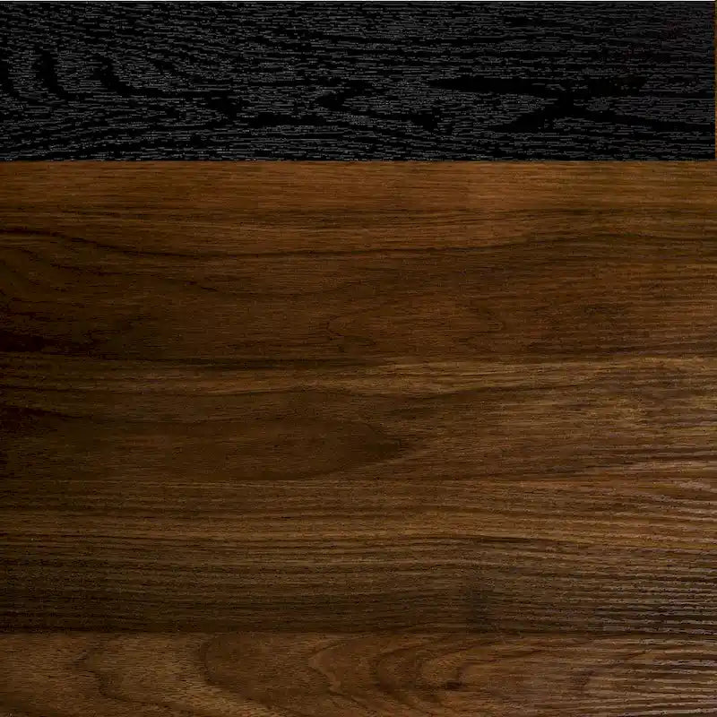 Mid-Century Sliding Slat Door Buffet Sideboard Two-Tone Dark Walnut Ebony Finish