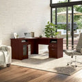 60W L-Shaped Computer Desk with Storage Cabinet and File Drawer
