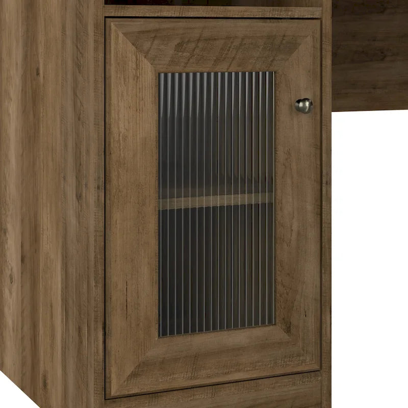 60W L-Shaped Computer Desk with Storage Cabinet and File Drawer