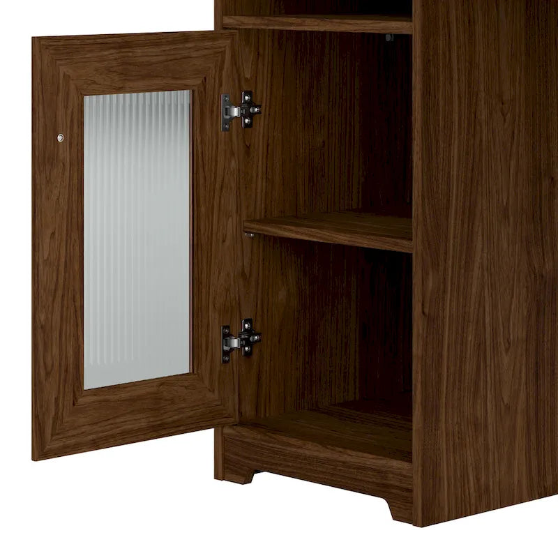 60W L-Shaped Computer Desk with Storage Cabinet and File Drawer