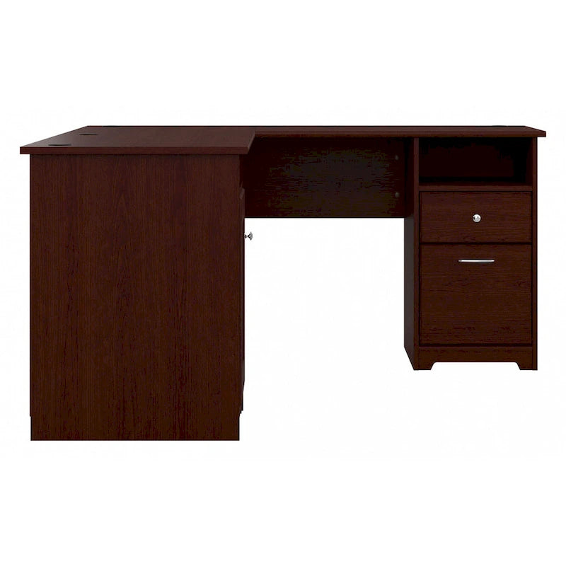 60W L-Shaped Computer Desk with Storage Cabinet and File Drawer