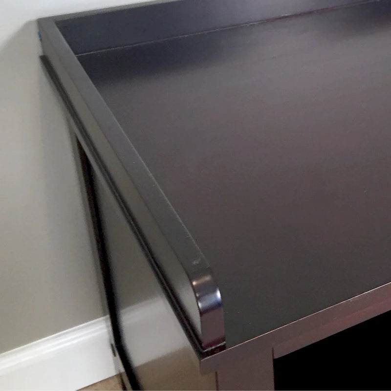 Solid Wood Shoe Storage Bench with Cushion Espresso Finish