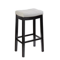 Backless Upholstered Bar Stool with Nailhead Trim and Wood Frame