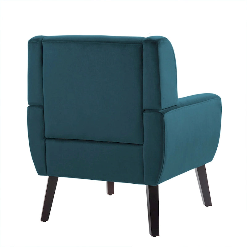 Velvet Accent Chair Tufted Wingback Armchair with Solid Wood Legs Multi-Color