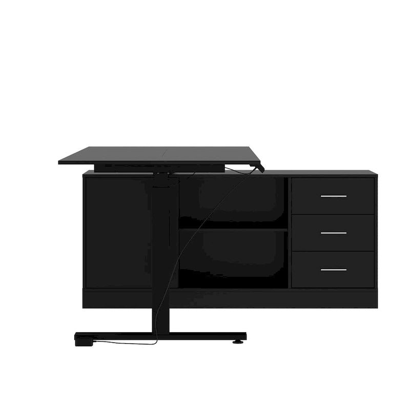 White Electric Height Adjustable Standing Desk with Dual Motor Lift, Home Office