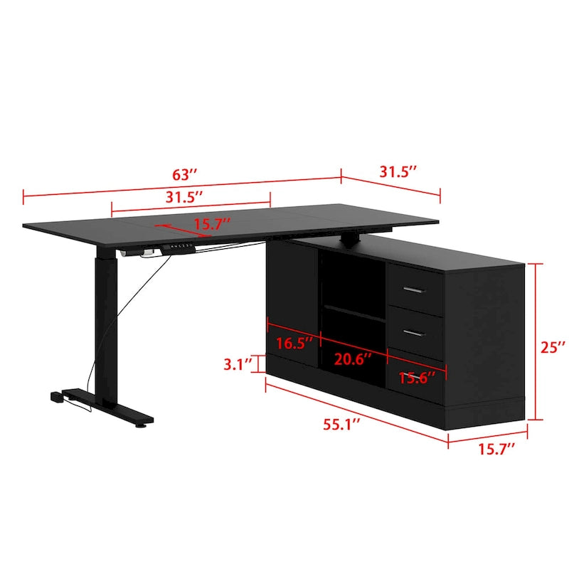 White Electric Height Adjustable Standing Desk with Dual Motor Lift, Home Office