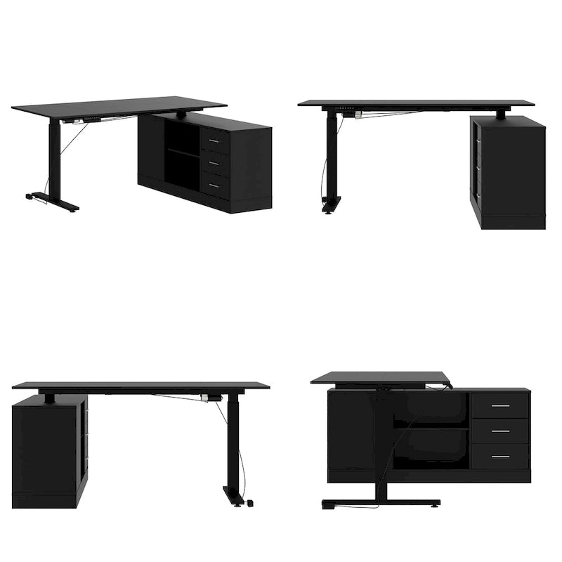 White Electric Height Adjustable Standing Desk with Dual Motor Lift, Home Office