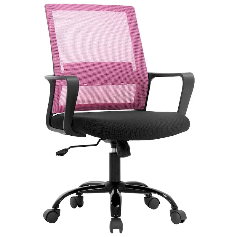 Fauteuil de bureau ergonomique en résille avec soutien lombaire, hauteur réglable, pivotant