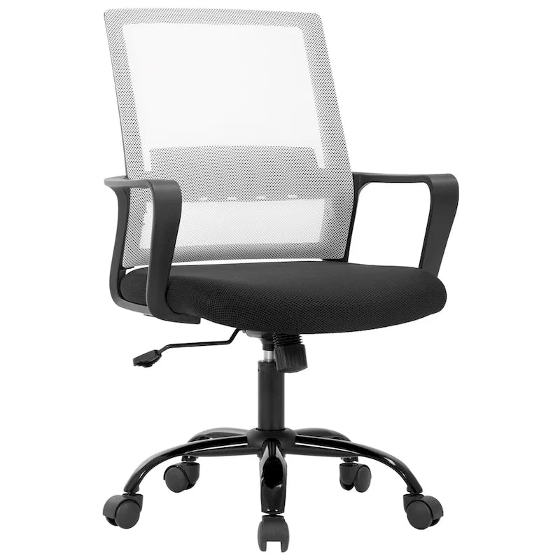 Fauteuil de bureau ergonomique en résille avec soutien lombaire, hauteur réglable, pivotant