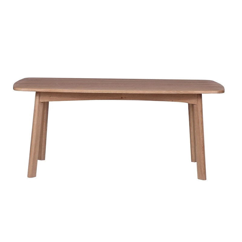 Solid Oak Scandinavian Dining Table Natural Finish Rounded Corners Seats Six